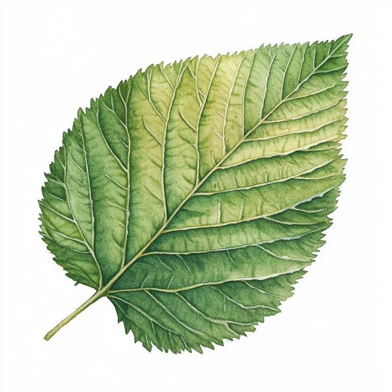 Watercolor Mulberry Leaf Illustration