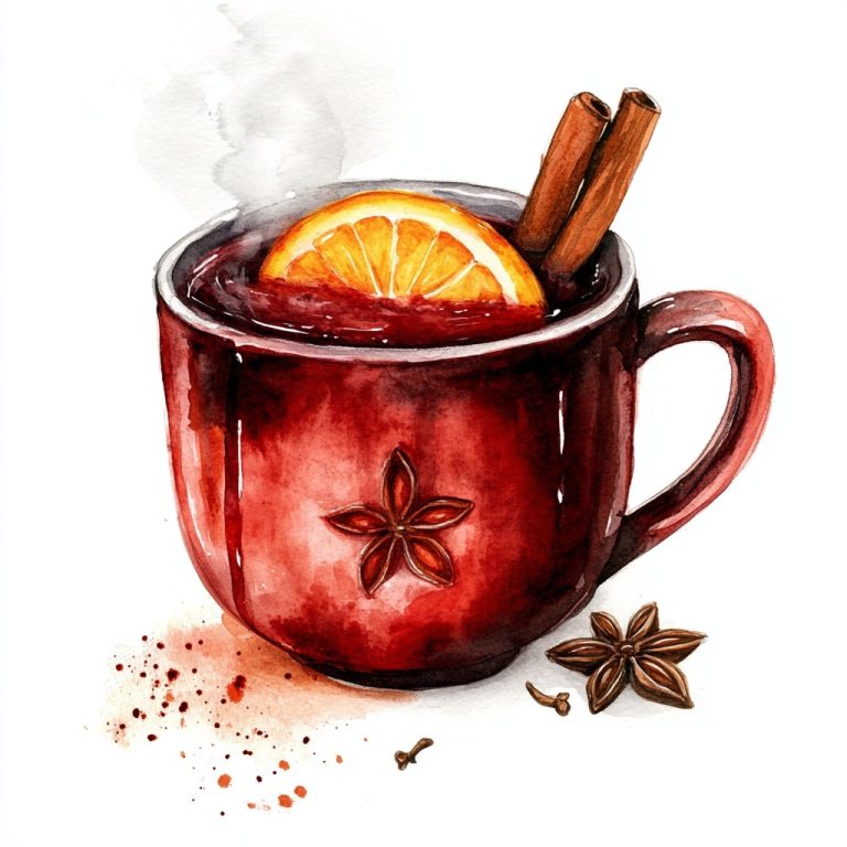 Watercolor Mulled Wine Clipart