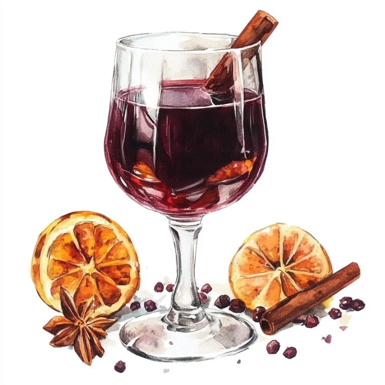 Watercolor Mulled Wine Illustration