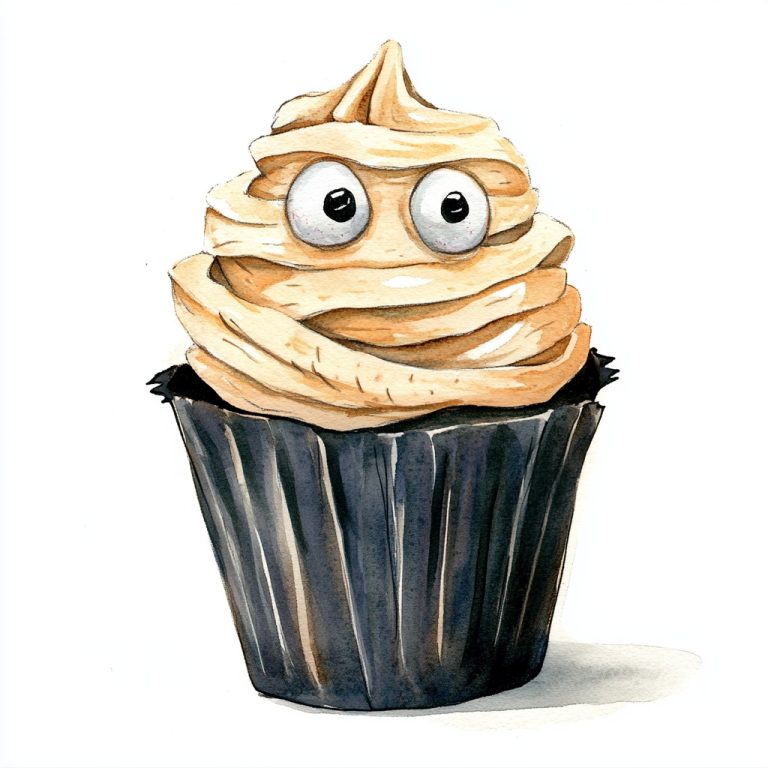 Watercolor Mummy Cupcake