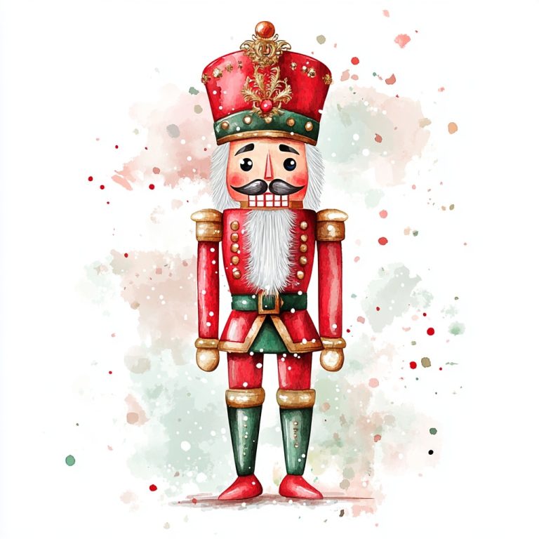 Watercolor Nutcracker Toy