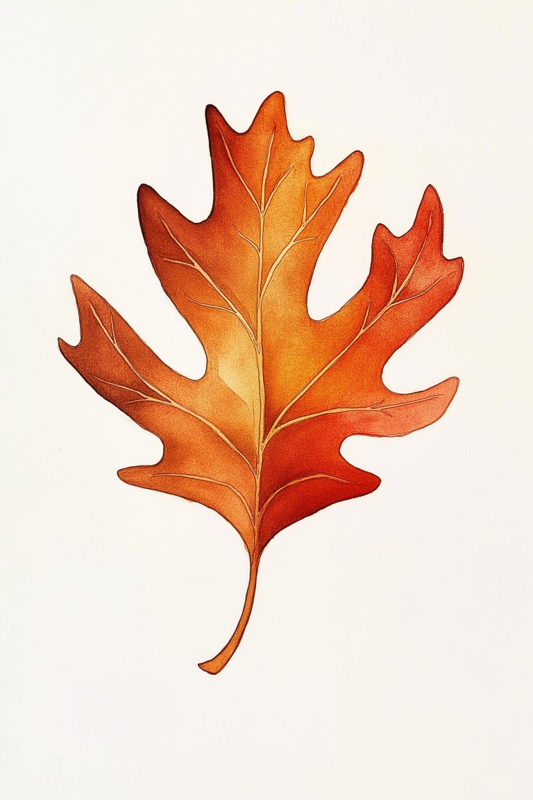 Watercolor Oak Leaf Autumn scaled