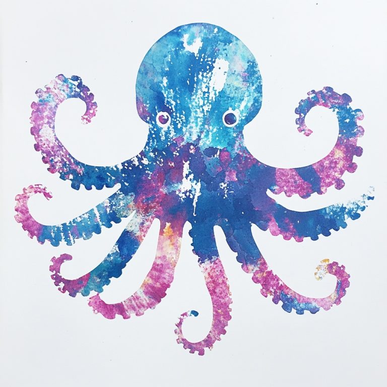 Watercolor Octopus Stencil