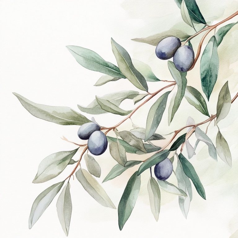 Watercolor Olive Branches