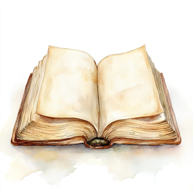 Watercolor Open Book Illustration