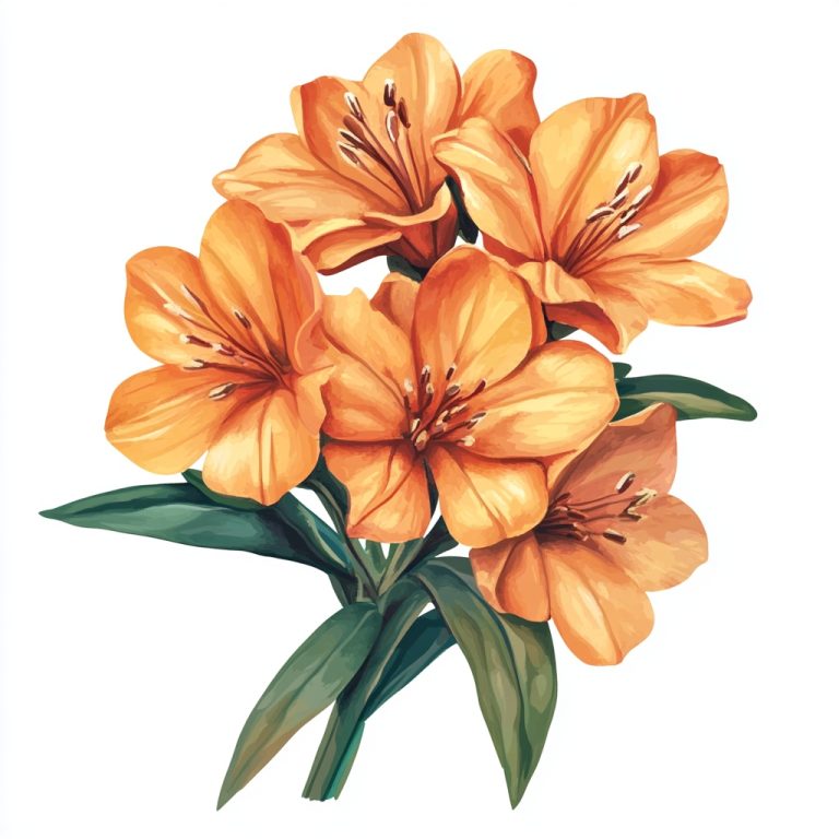 Watercolor Orange Flowers Clipart