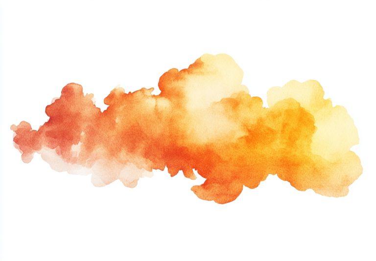 Watercolor Orange Smoke Clipart