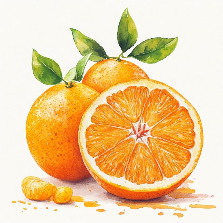 Watercolor Oranges Illustration