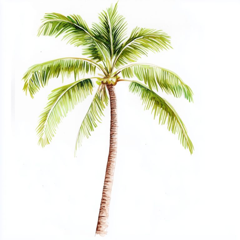 Watercolor Palm Tree 2D