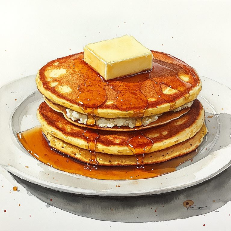 Watercolor Pancakes with Ricotta