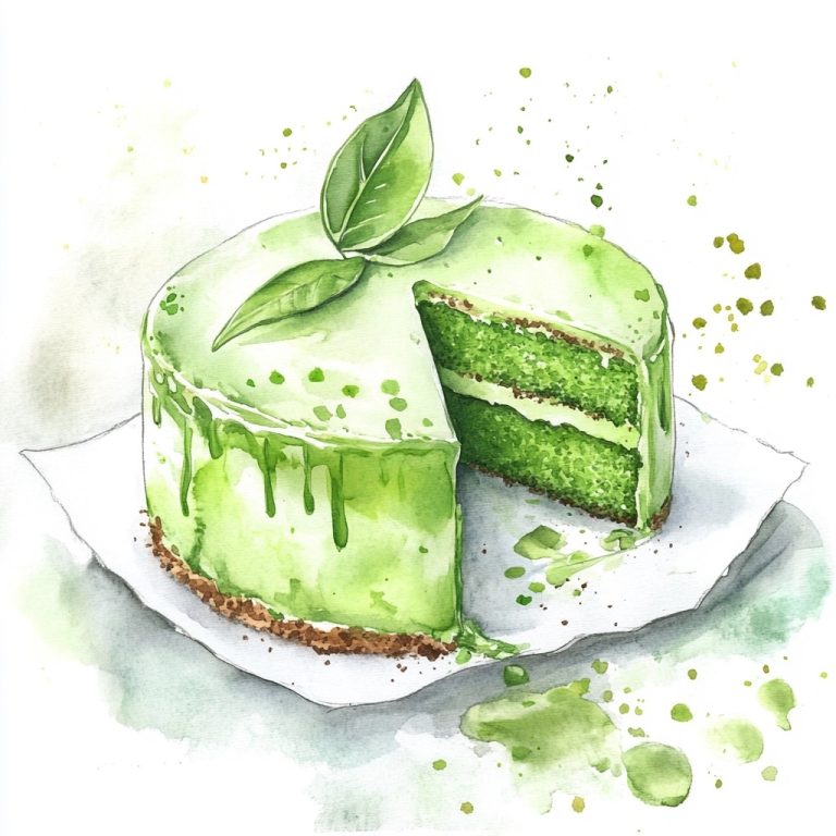 Watercolor Pandan Cake Display