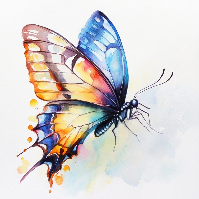 Watercolor Papillon Butterfly