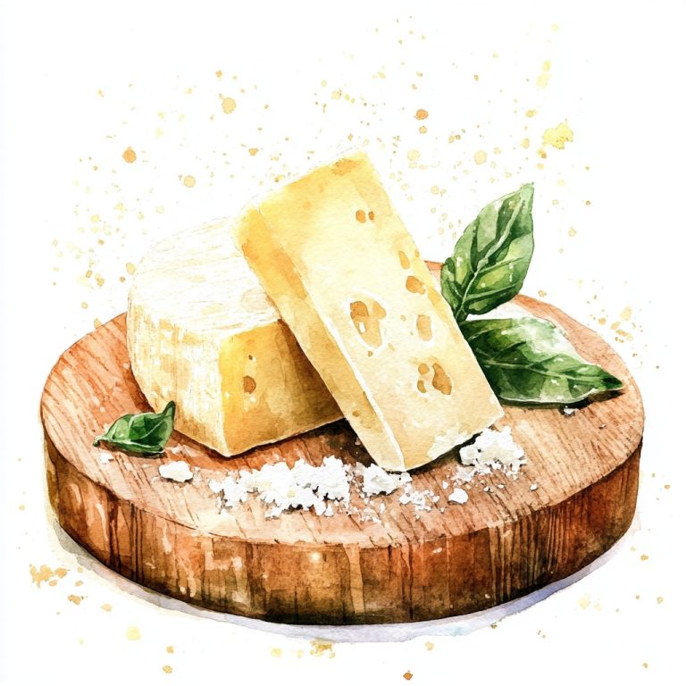 Watercolor Parmesan on Board