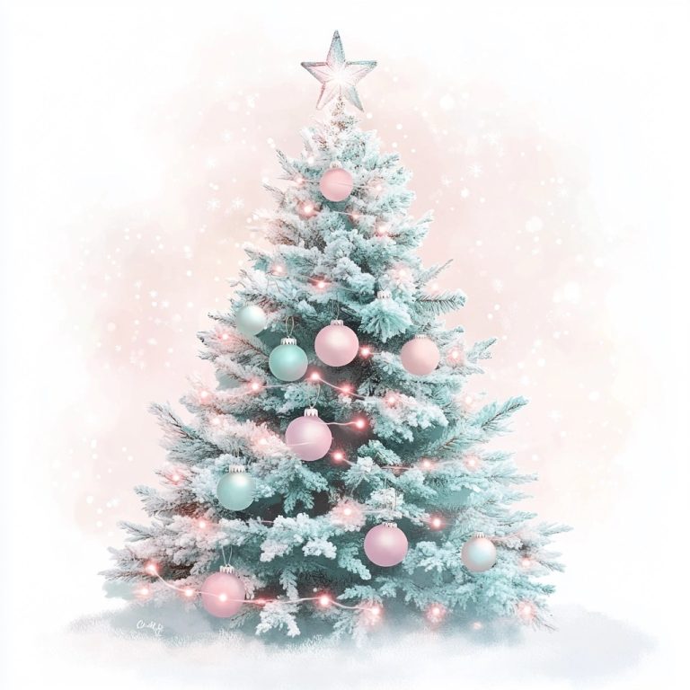 Watercolor Pastel Christmas Tree