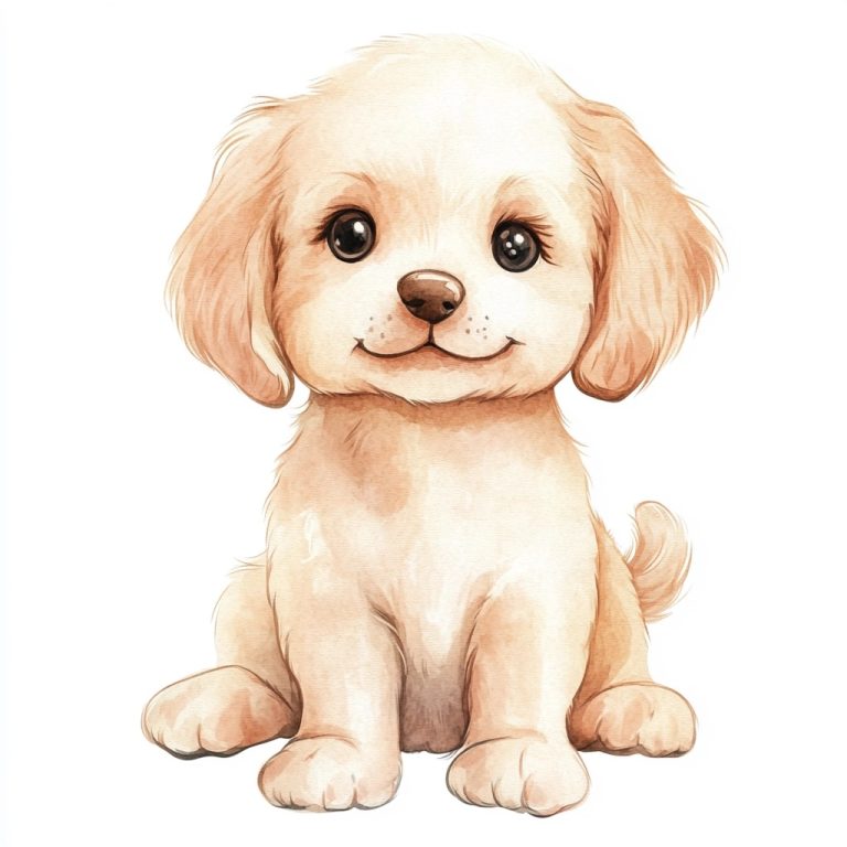 Watercolor Pastel Dog Clipart