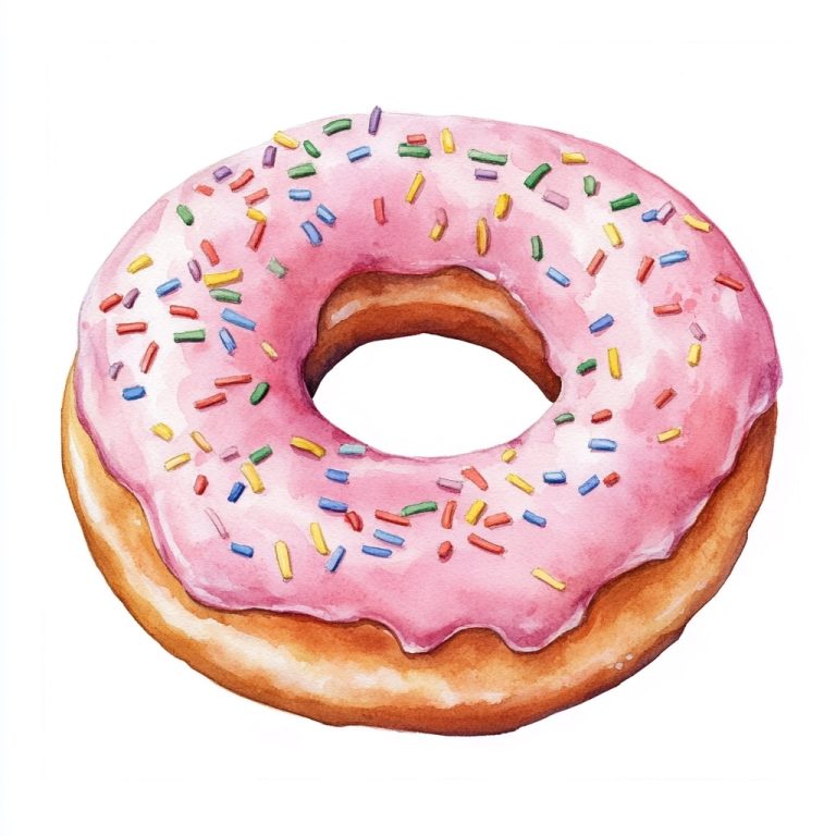 Watercolor Pastel Donut Clipart