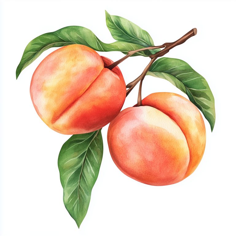 Watercolor Peaches Illustration