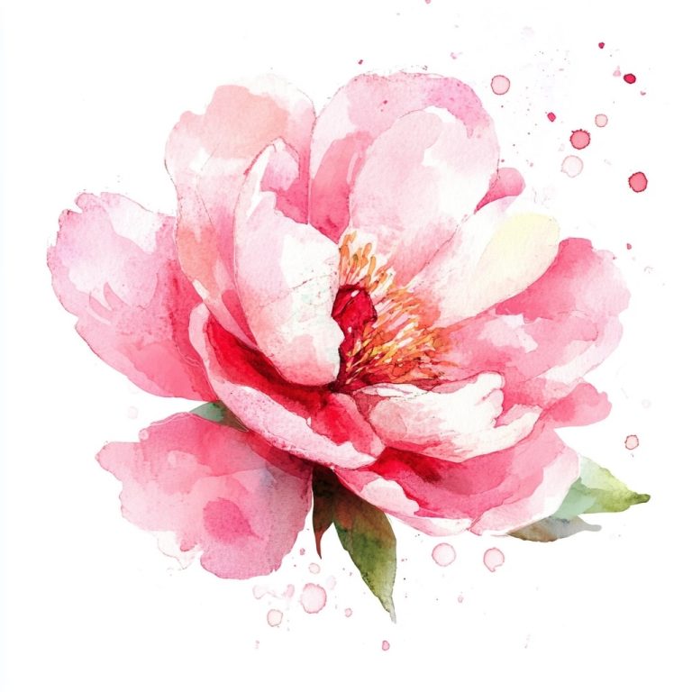 Watercolor Peony Element Design