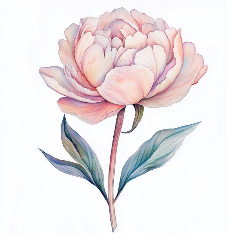 Watercolor Peony Illustration