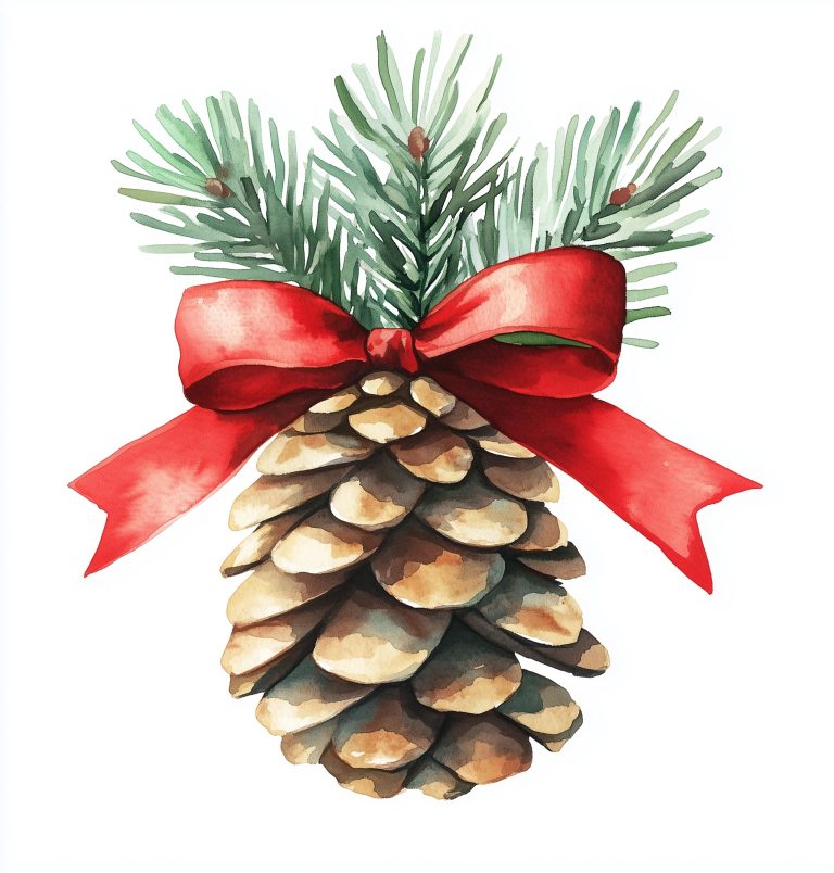 Watercolor Pine Cone Clipart