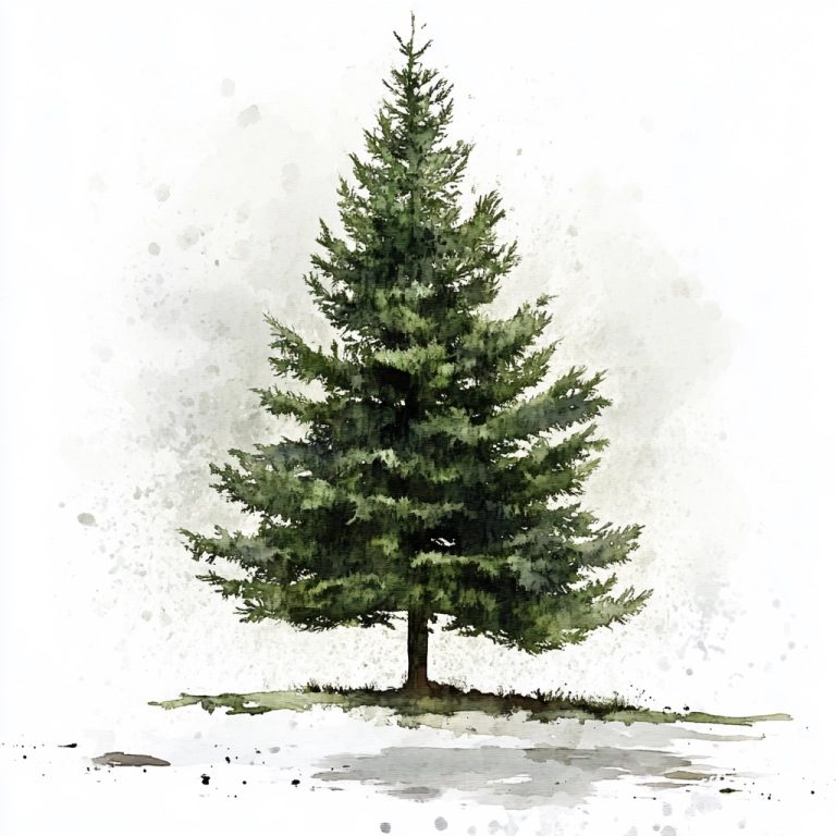 Watercolor Pine Tree