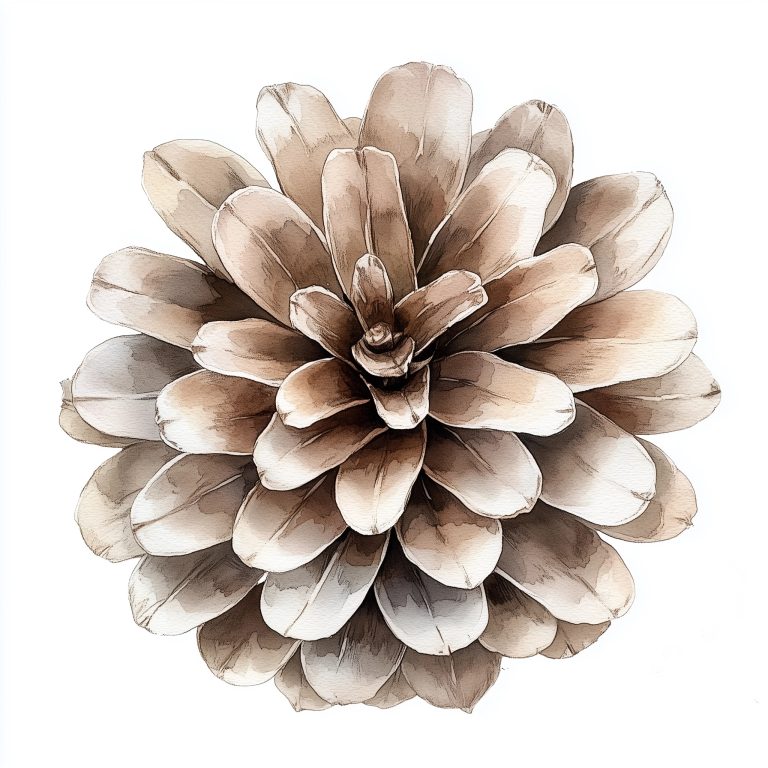 Watercolor Pinecone Illustration 1