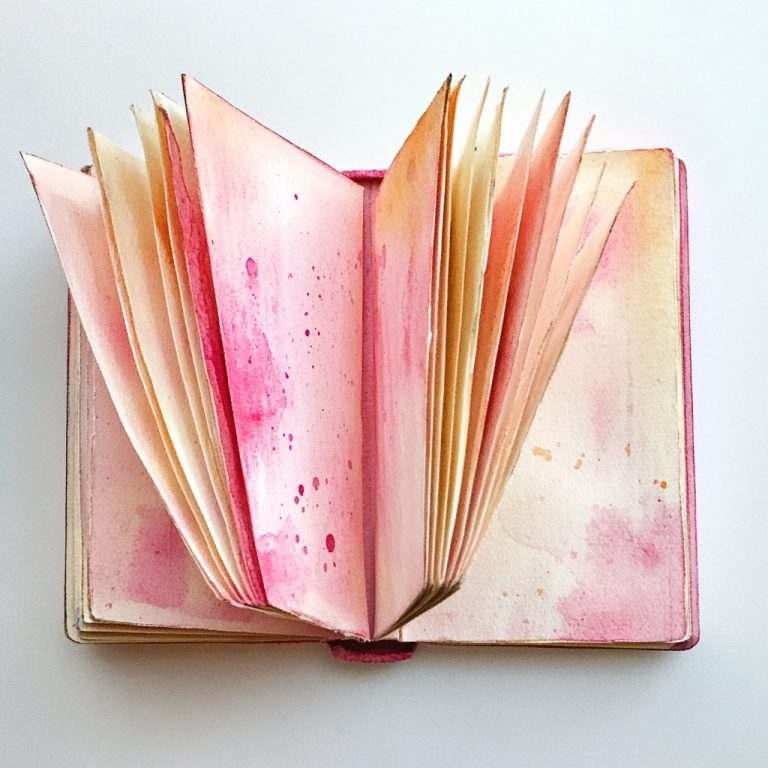 Watercolor Pink Book