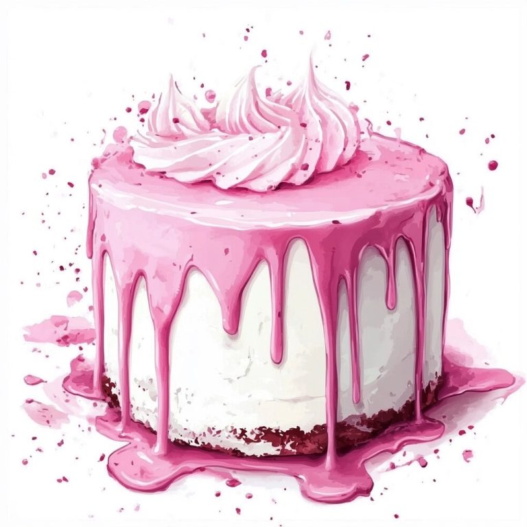 Watercolor Pink Cake Delight