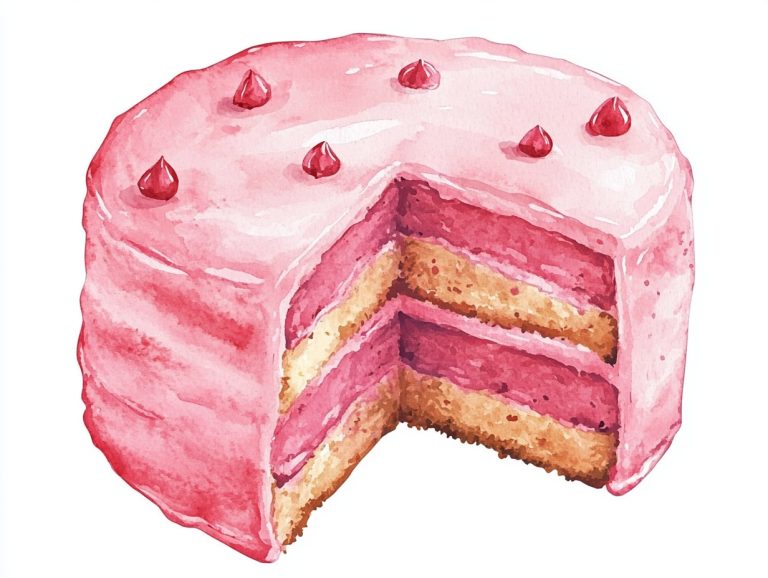 Watercolor Pink Iced Cake