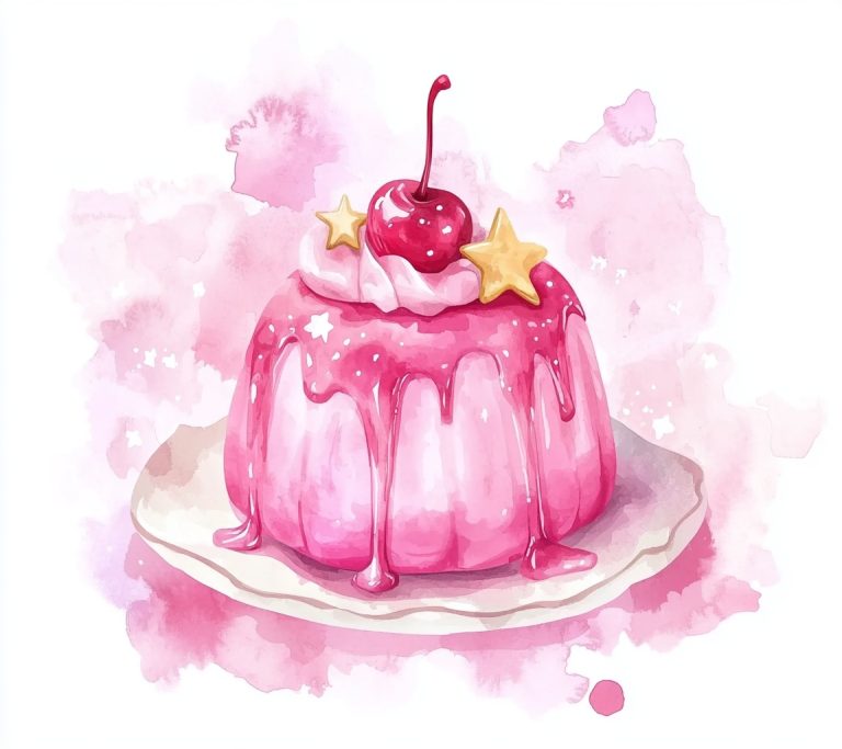 Watercolor Pink Jelly Clipart