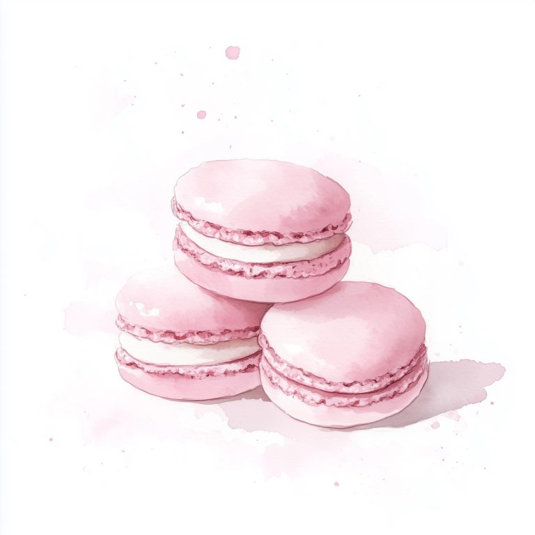 Watercolor Pink Macaroons Stack