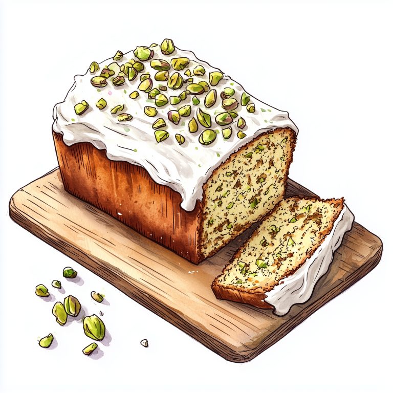 Watercolor Pistachio Loaf Cake