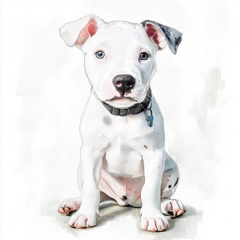 Watercolor Pit Bull Sketch