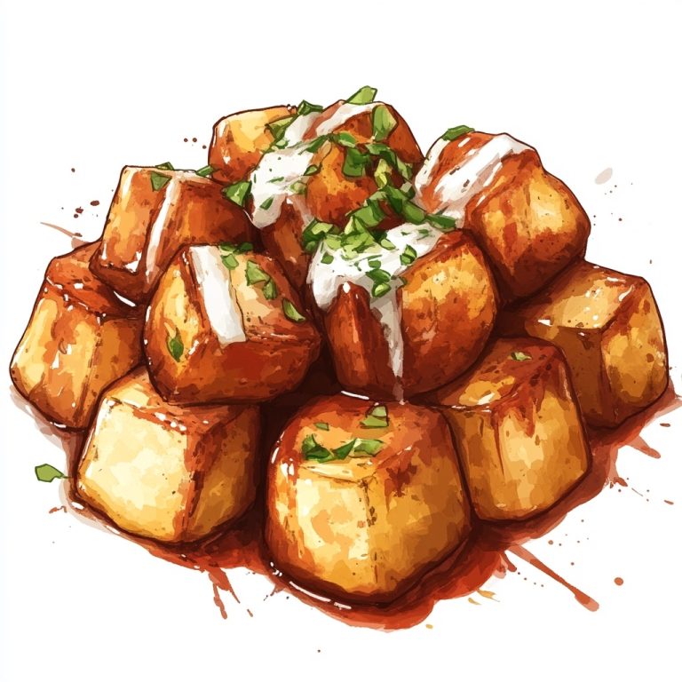 Watercolor Potatoes with Sauce