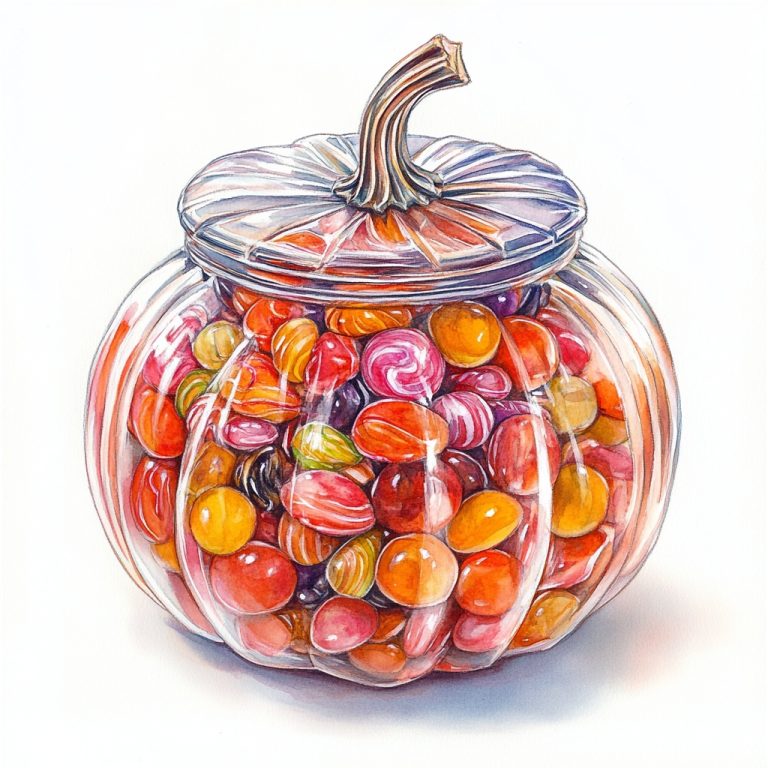 Watercolor Pumpkin Candy Jar