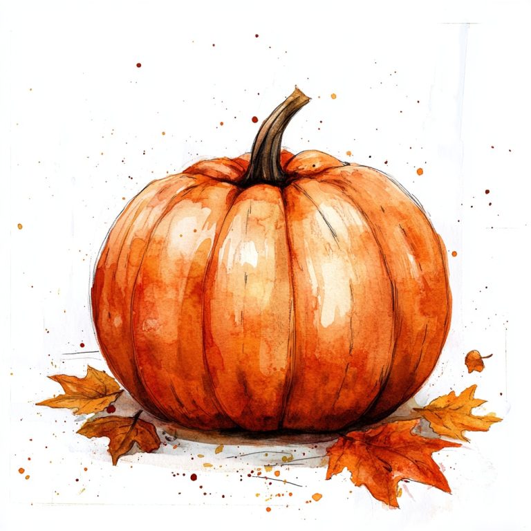 Watercolor Pumpkin Decor