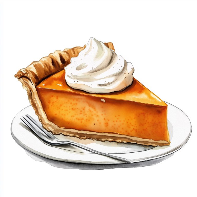 Watercolor Pumpkin Pie Clipart