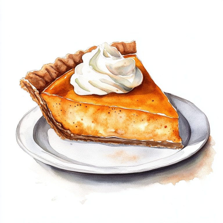 Watercolor Pumpkin Pie Slice