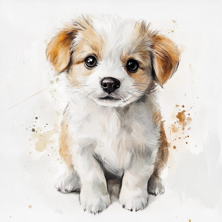 Watercolor Puppy Illustration