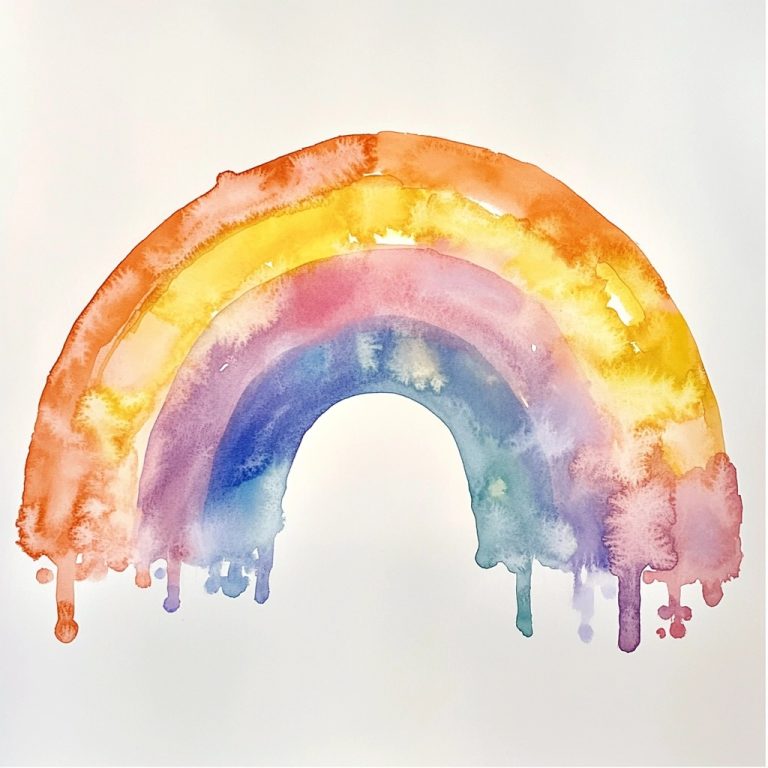 Watercolor Rainbow Nursery Art