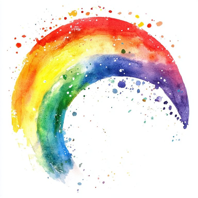 Watercolor Rainbow Semicircle