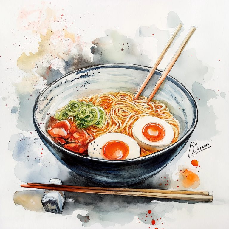 Watercolor Ramen Bowl