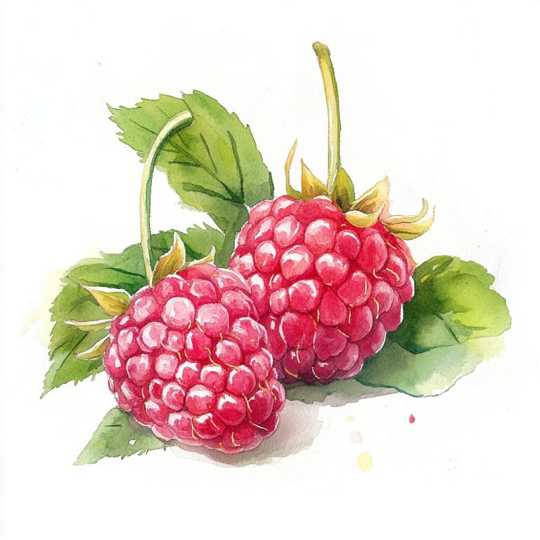 Watercolor Raspberry Illustration