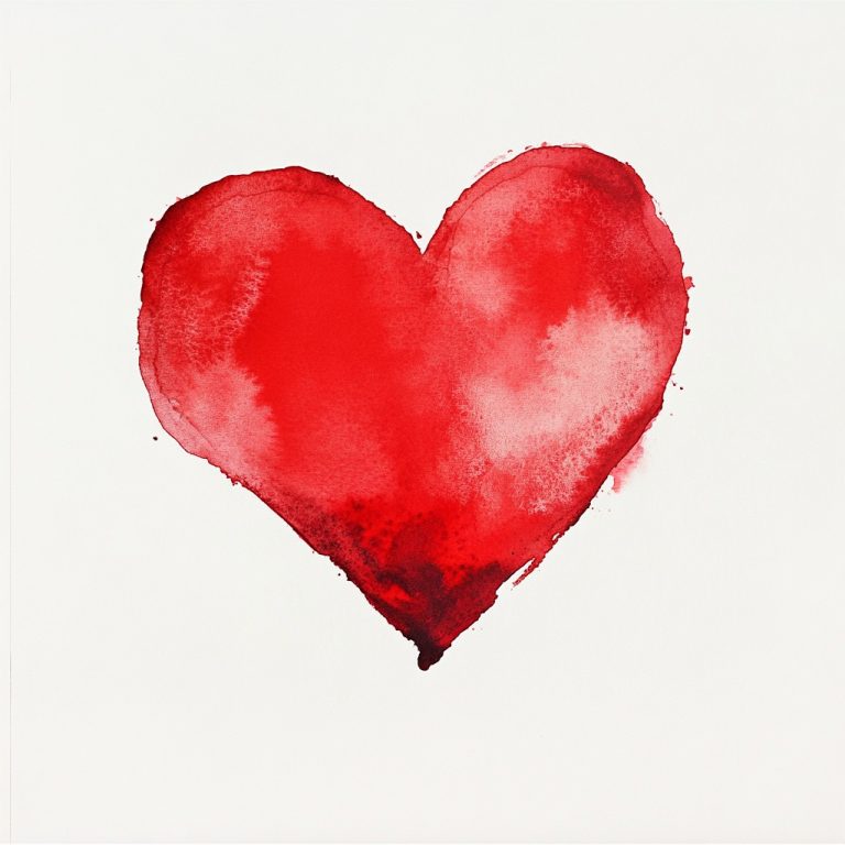 Watercolor Red Heart