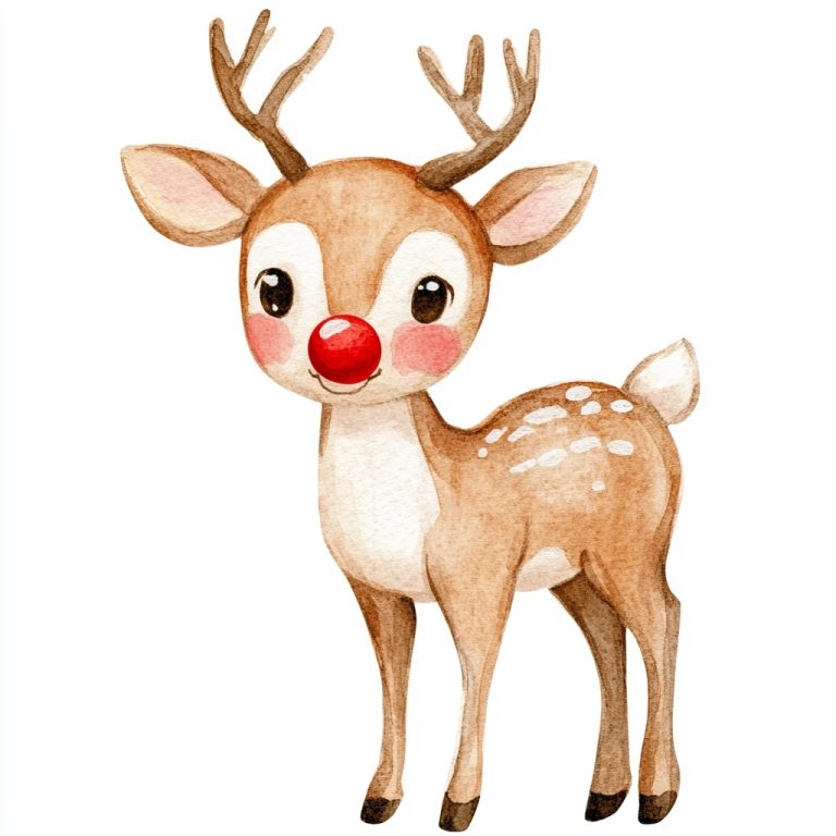 Watercolor Reindeer Clipart