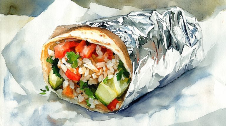 Watercolor Rice Burrito Foil