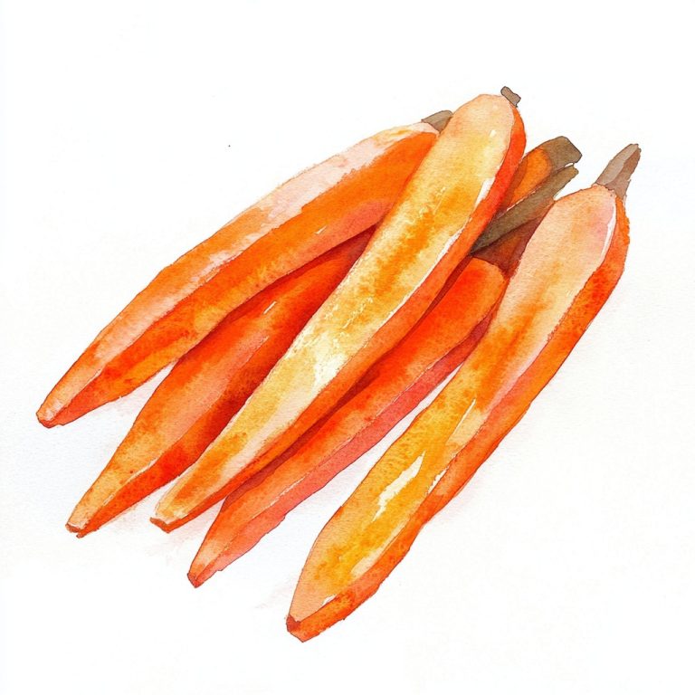 Watercolor Roasted Carrots Illustration