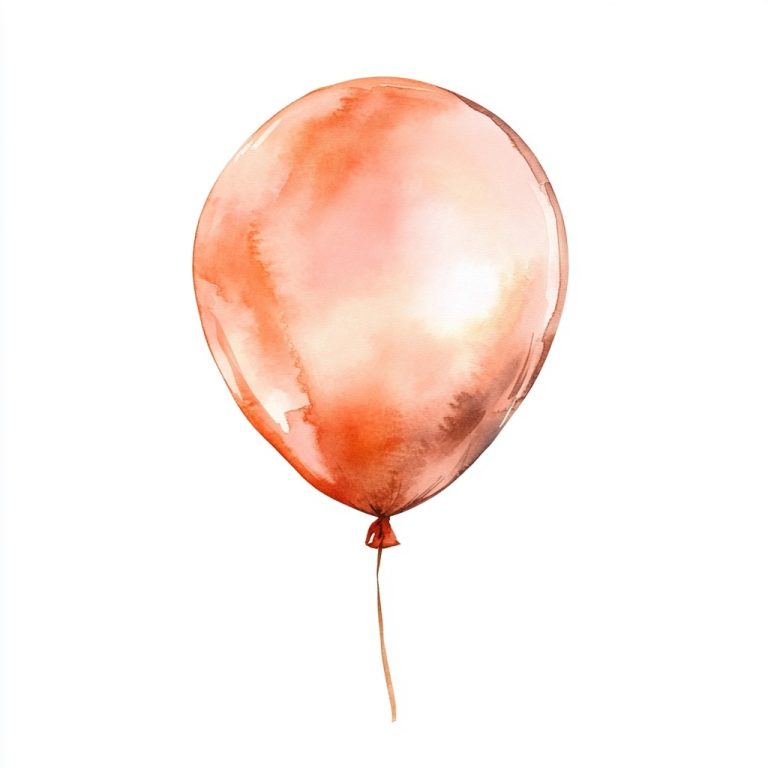 Watercolor Rose Gold Balloon