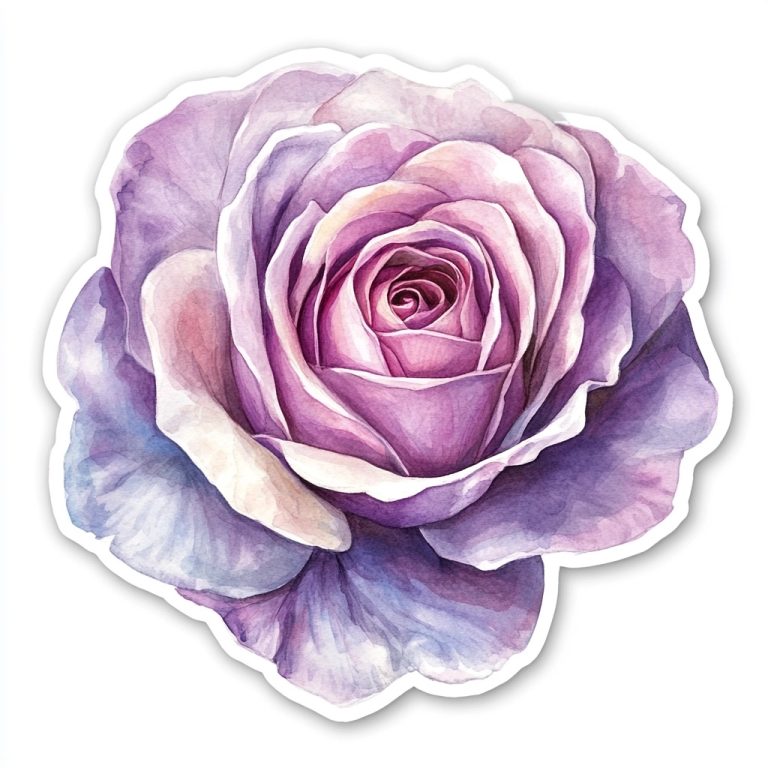 Watercolor Rose Sticker