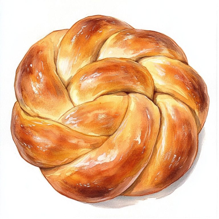 Watercolor Round Challah